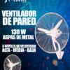 Ventilador de Pared (130 W, Aspas de Metal, 3 Velocidades)