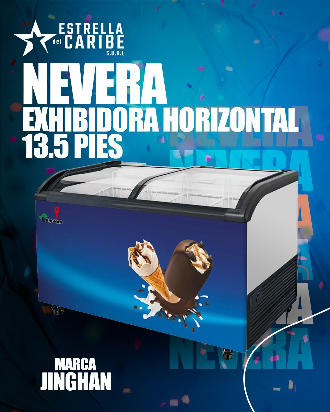Nevera Exhibidora Horizontal 13.5 PIES