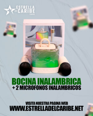 Mini Bocina + 2 Micrófonos  inalámbricos