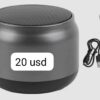 Mini Bocina Bluetooth Compacta de Alta Fidelidad con Acabado Metálico y Correa de Sujeción