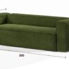 Sofá verde minimalista – Diseño compacto y elegante