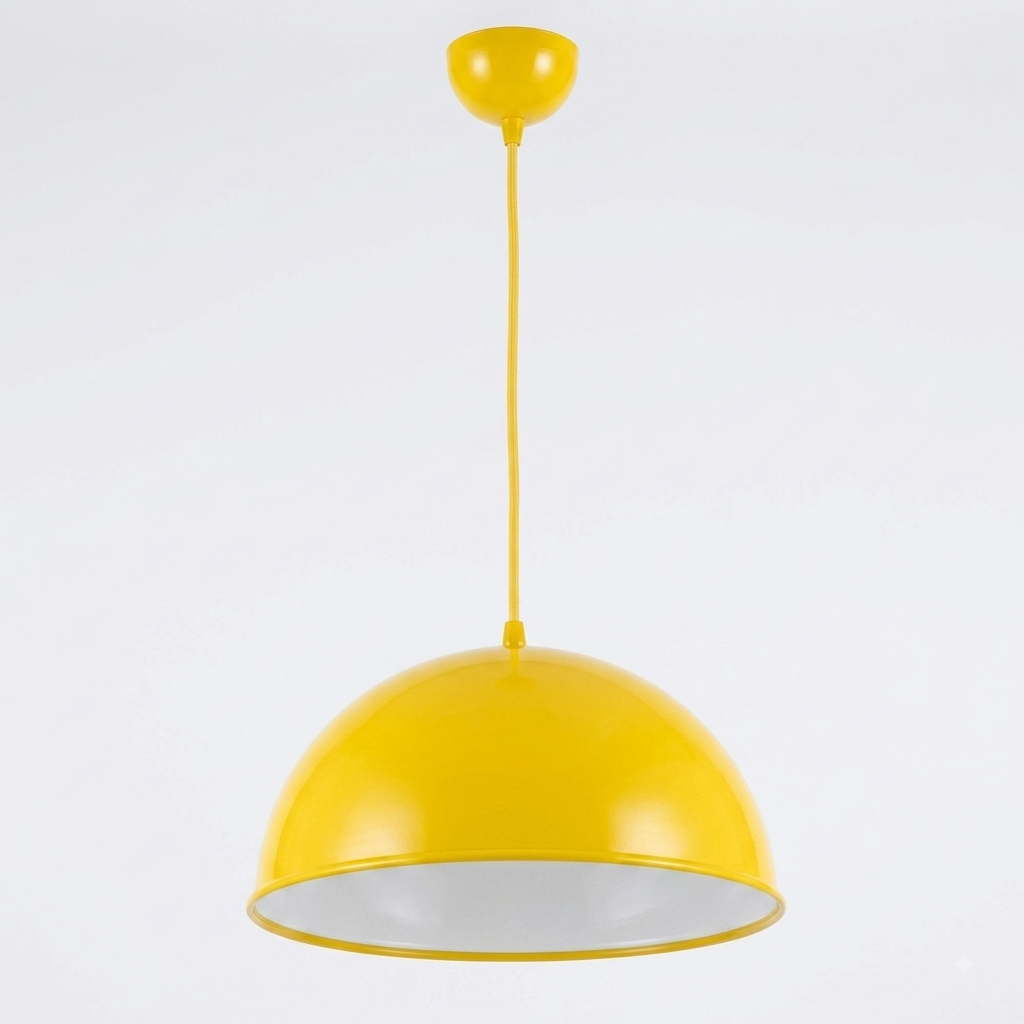Lámpara Colgante de Domo Amarillo